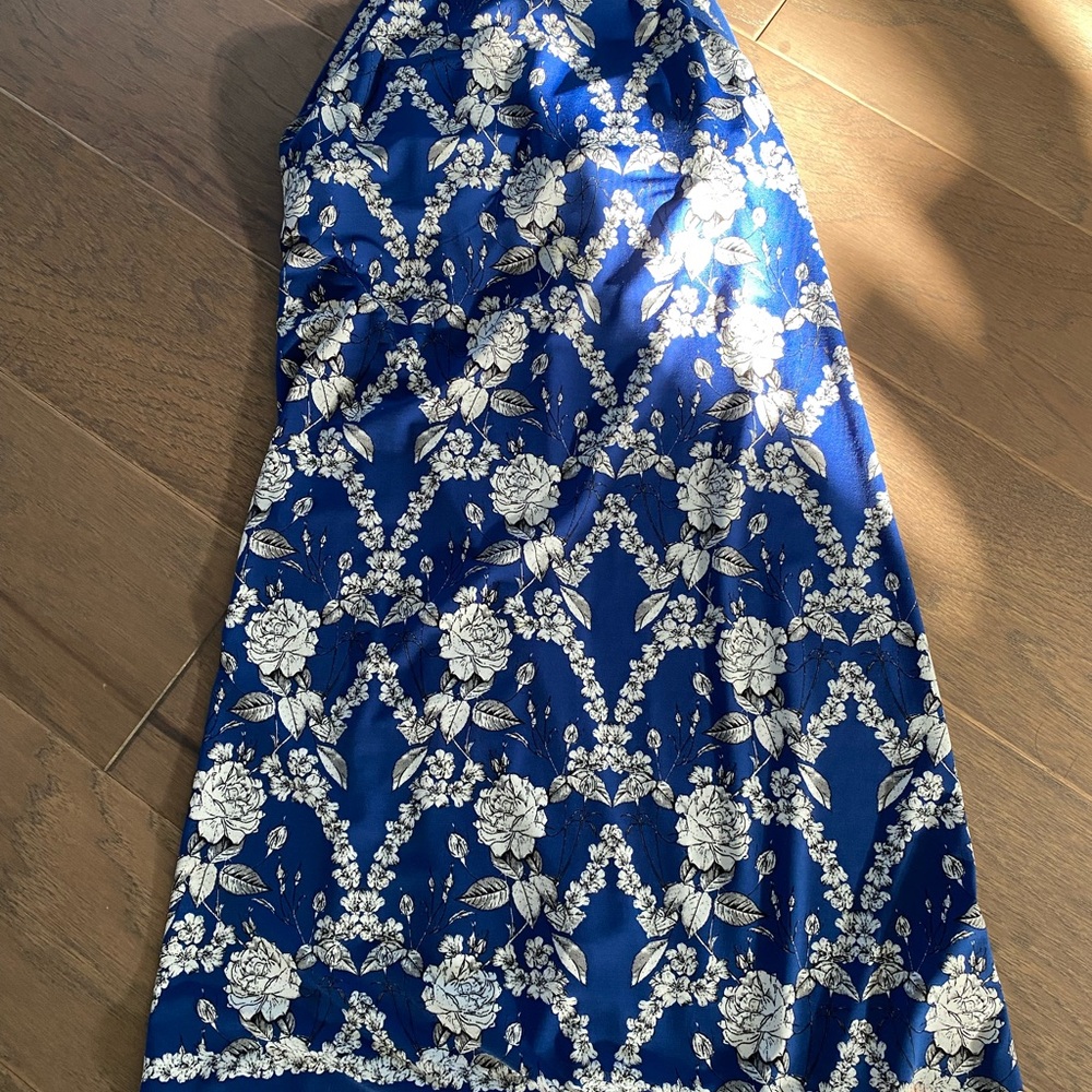 Floral Blue and White Dress